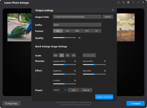 Leawo Photo Enlarger Setting