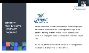 Winner Most Effective Healthcare Program Jubilant Foodwork
