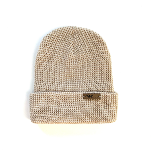 tan waffle beanie
