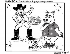 The message of the strips runs from the sublime ridiculous to hard politics.