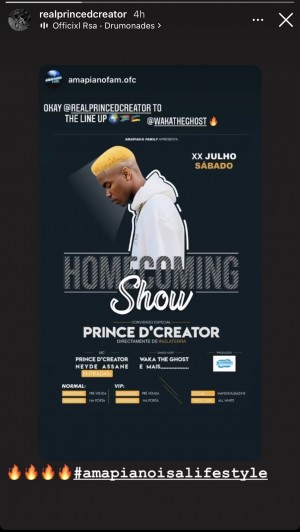 Prince Instagram stories Glimpse about Debut Performance