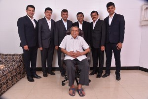 Shri Kalyanji Virji Shah    (L to R) Chintan Mahesh Shah, Mahesh Kalyanji Shah, Pradeep Devchand Savla, Jitendra Kalyanji Shah, Chandrakant Kalyanji Shah, Kaushik Chandrakant Shah