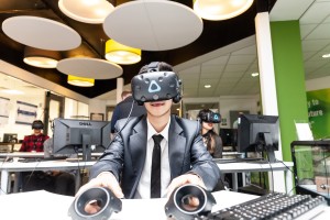 Students enjoying the ENGAGE platform