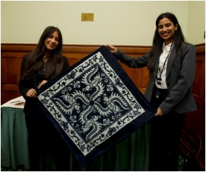 Soha & Aditi from Tonbridge Grammar School showcased sustainable picnic blanket