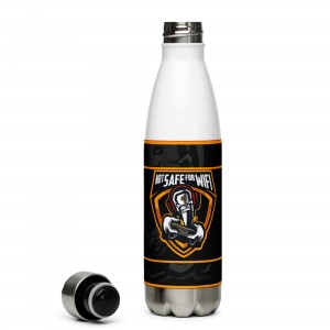 Not Safe For Wifi stainless steel water bottle white 17oz
