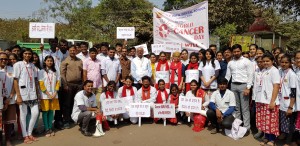 Cancer awareness drive by Ajeenkya D Y Patil University