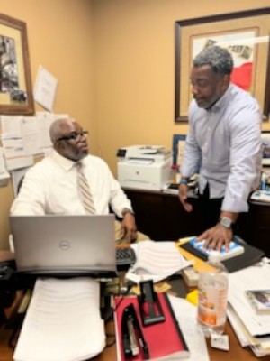 Superintendent Alfonzo Forrest (left) and Jean Regnier (right)