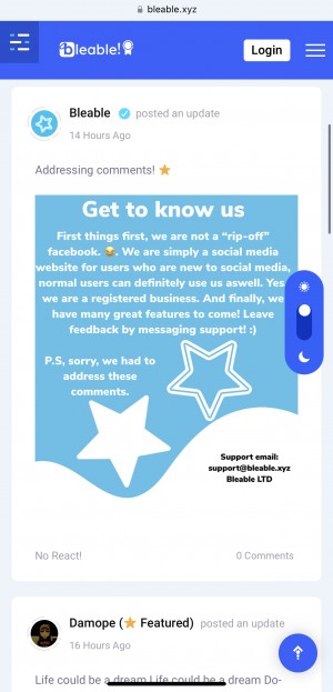 Bleable — a new social media website for starters.