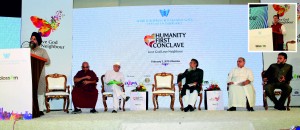Religious leaders at the panel discussion, Inset Edgard D Kagan – The CG of US , Mumbai