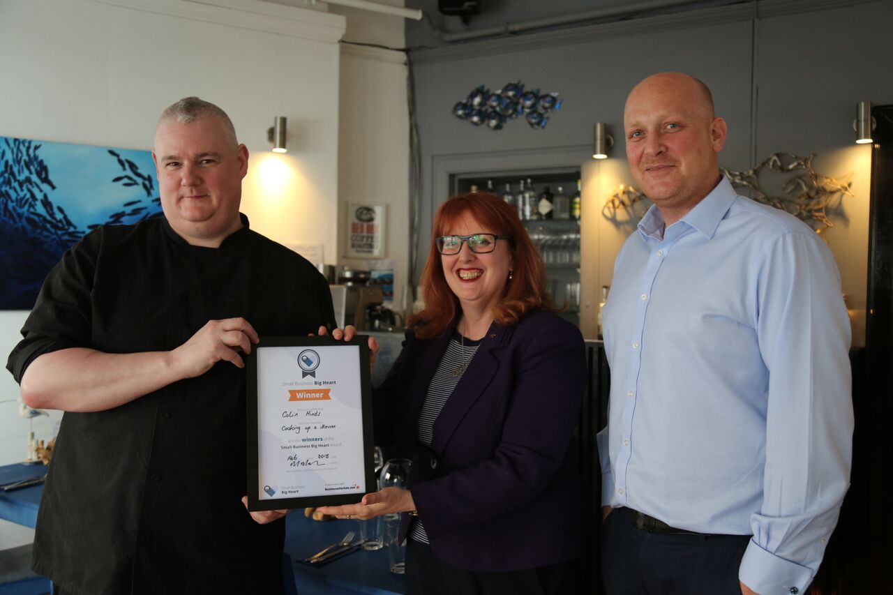 2018 winner Colin Hinds with Deidre Brock MP and Rufus Bazley 2018 winner Colin Hinds with Deidre Brock MP and Rufus Bazley
