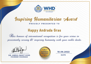 Happy Andrada Gras Inspiring Humanitarian Award