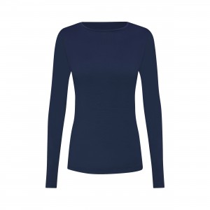 Clover packshot Navy longsleeve front