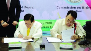 Signed MOA with the Philippines Higher Education Commission