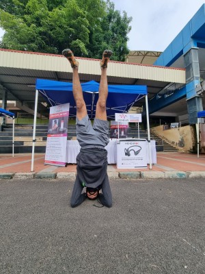 Sheersha aasana with WeHear OX 