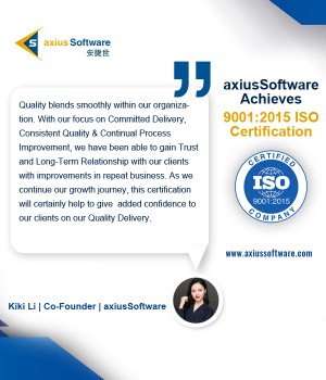 axiusSoftware Achieves ISO 9001:2015 Certification