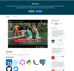 Prizes being announced at the FreyHacks Opening Ceremony