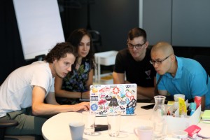eSwapp Co-founder Ghazal Diani (2nd from left) with collaborators on a tech accelerator in Austria