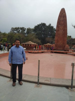 The author at the ground where most people where shot-dead