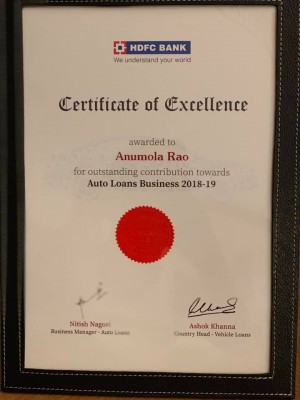 hdfc car loan award in hyderabad