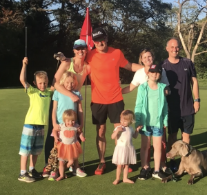 Byrnes and his family at Hole #245