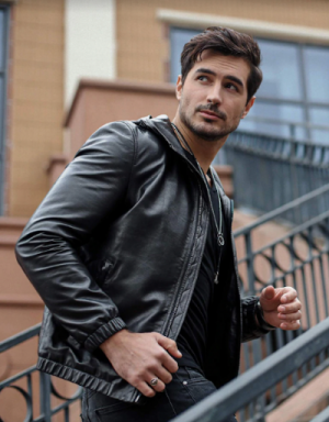 Hooded Leather Jacket