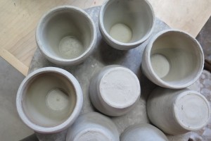 MEC clay cups ready for firing