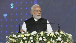 PM Modi at the ceremony where Qkrishi got IFSCA authorisation as a Fintech entity