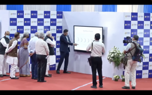 PM Modi at the function recognising Qkrishi as a Fintech entity