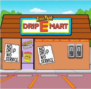 Mock-up of the front of the Drip-E-Mart building, courtesy of Hyde Park Goods