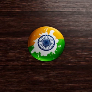 Trio Color Metal Badge For Independence Day