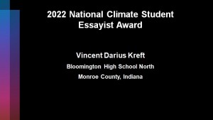 Vincent Darius Kreft Awarded 2022 National Climate Student Essayist Title at Gala Books Motivate Foundation Event