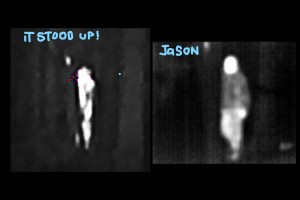 Creature on the left, Jason on the right