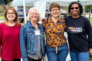The Lit Ladies are, L-R: D.A. Jennings, Irmgarde Brown, Claudine Marcin, and K. R. Raye.