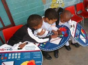 Tutu desks with kids