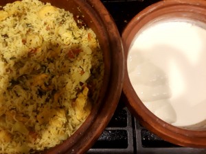 MEC Chicken Biriyani and Yogurt