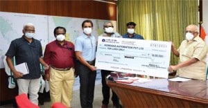 Hon. Minister Krishnan Kutty issues first Cheque to Mr. Sanjay Kondaas