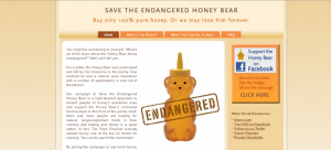 Save the Endangered Honey Bear – Buy only 100% pure honey. Or we may lose him forever.