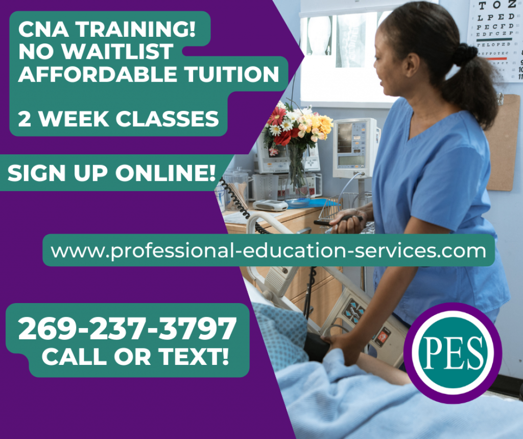 PES Kalamazoo to offer CNA (Certified Nursing Assistant) Training in