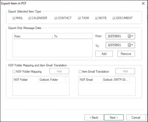 Images of NSF to PST Converter Tool