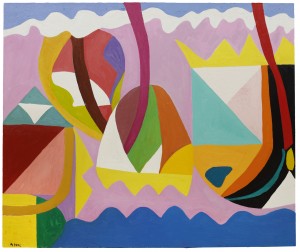 Gillian Ayres, Wimpled Water Dimpled, oil on canvas, 2016