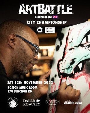 Art Battle London City Championship 2022 Poster - Julian ArtJazz