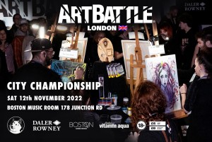 Art Battle London City Championship 2022 Poster - Tom Petucco
