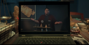 Oliver (Romel De Silva) delivers a lecture on the Eloquent Peasant