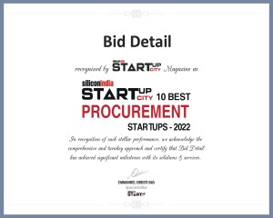 BidDetail Certificate for Best Government Tenders website