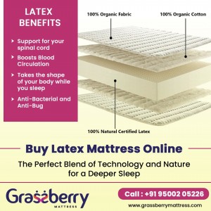 Buy Comfortable Latex Mattress in Grassberry