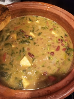 Kidney beans with cottage cheese and spinach in MEC