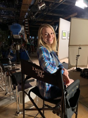 Rachelle Henry on set of Dead to Me