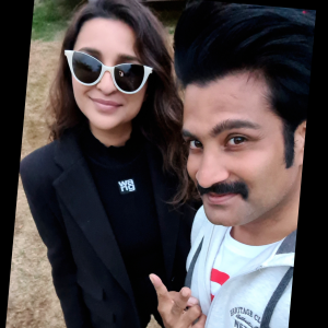 Gaurav Prateek Parineeti Chopra on set of CAPSULE GILL