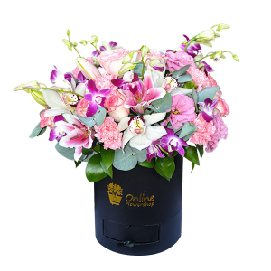 pink floral box with sweets