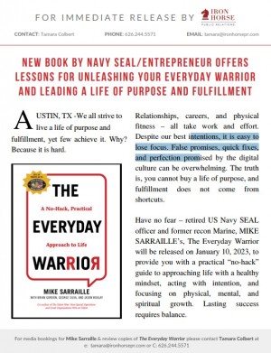  New Book By Navy Seal/Entrepreneur Offers Lessons For Unleashing Your Everyday Warrior 